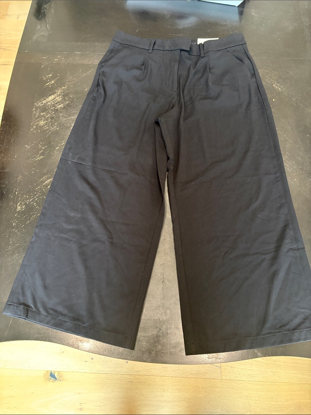 American Eagle Outfitters Black Wide-Leg Trousers